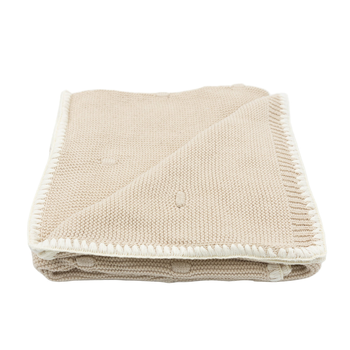 Zwergensache Strickdecke Punkte Beige "80x100 cm"