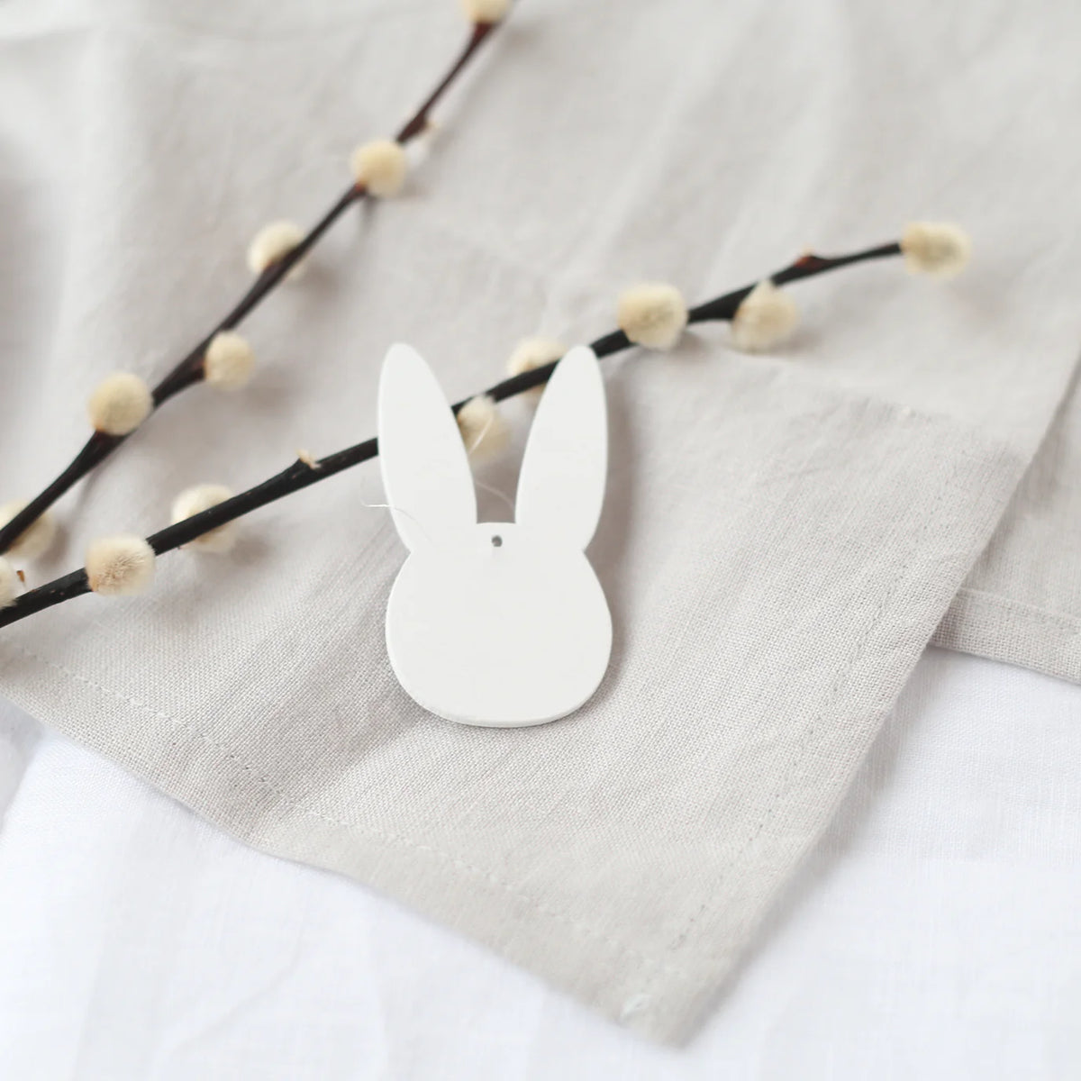 Eulenschnitt Holzanhänger Hase 8er Set