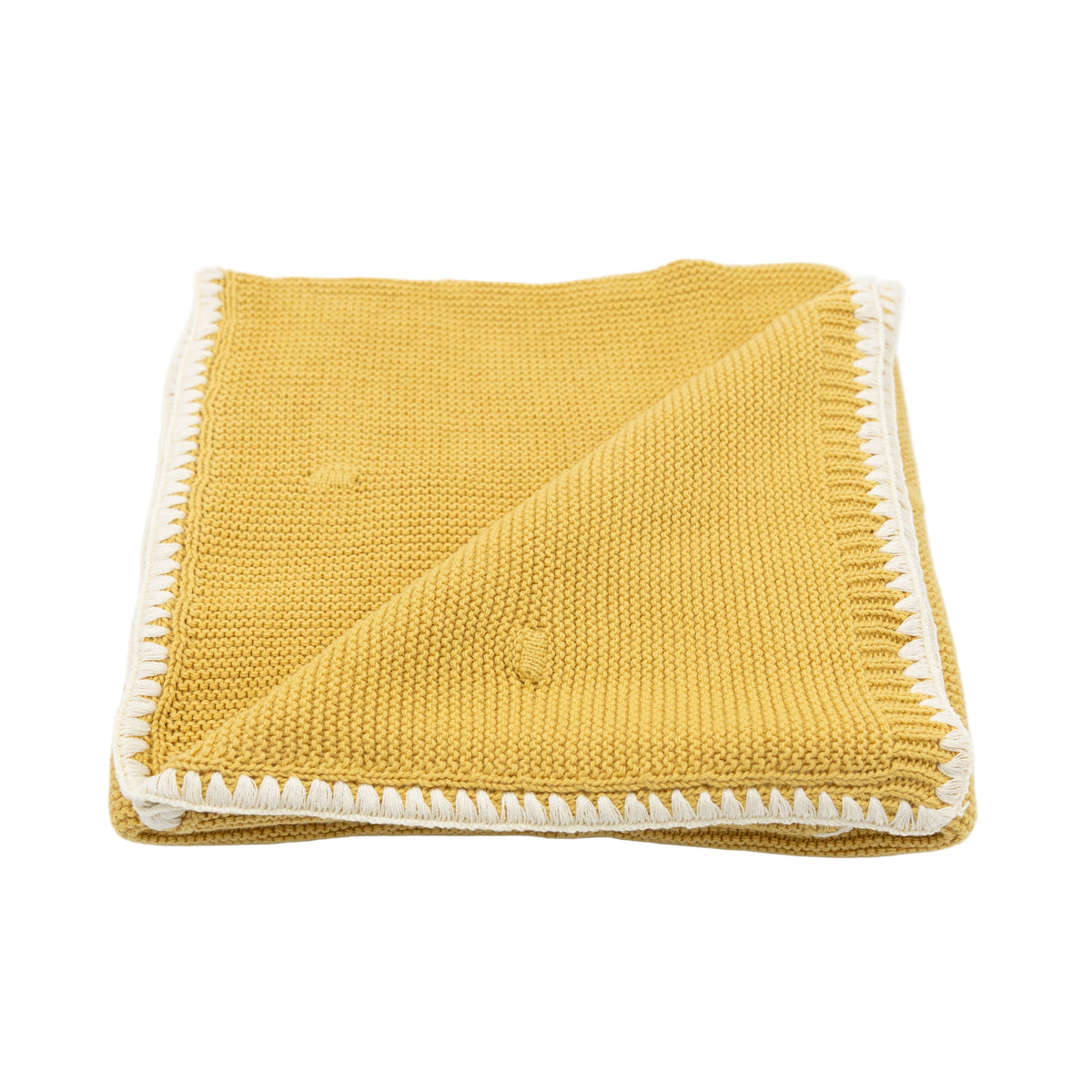 Zwergensache Strickdecke Punkte Gelb "80x100 cm"