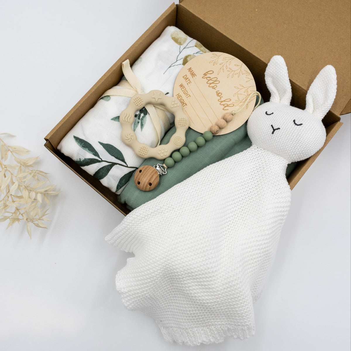 Zwergensache Geschenkset groß "Eukalyptus Hase"