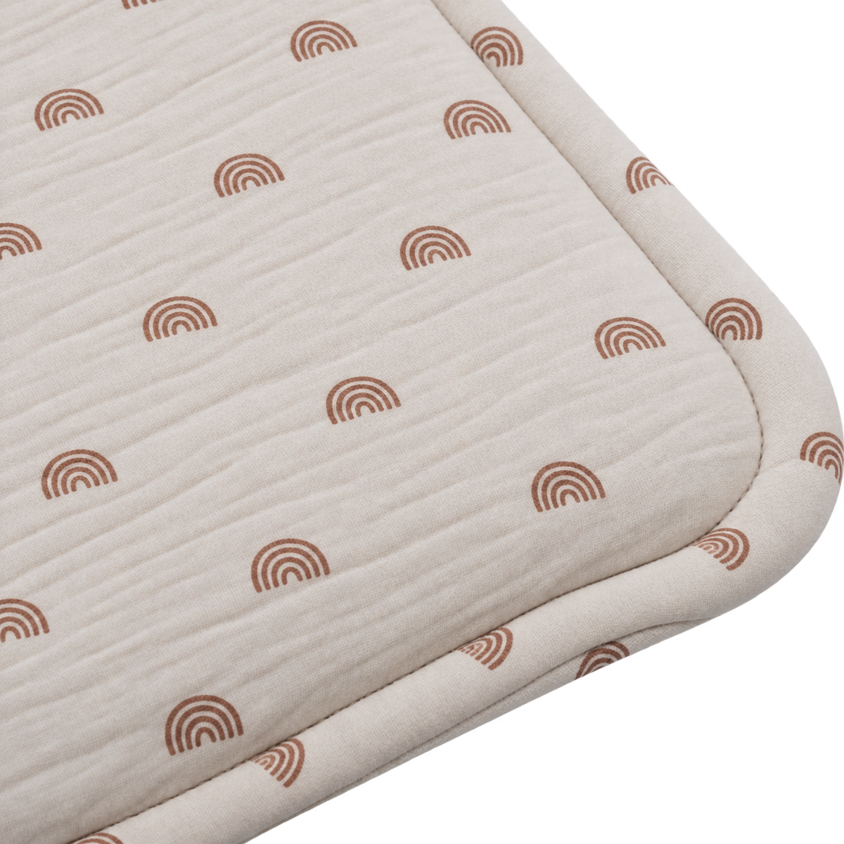 Zwergensache Krabbeldecke "110x110 cm" - Regenbogen beige