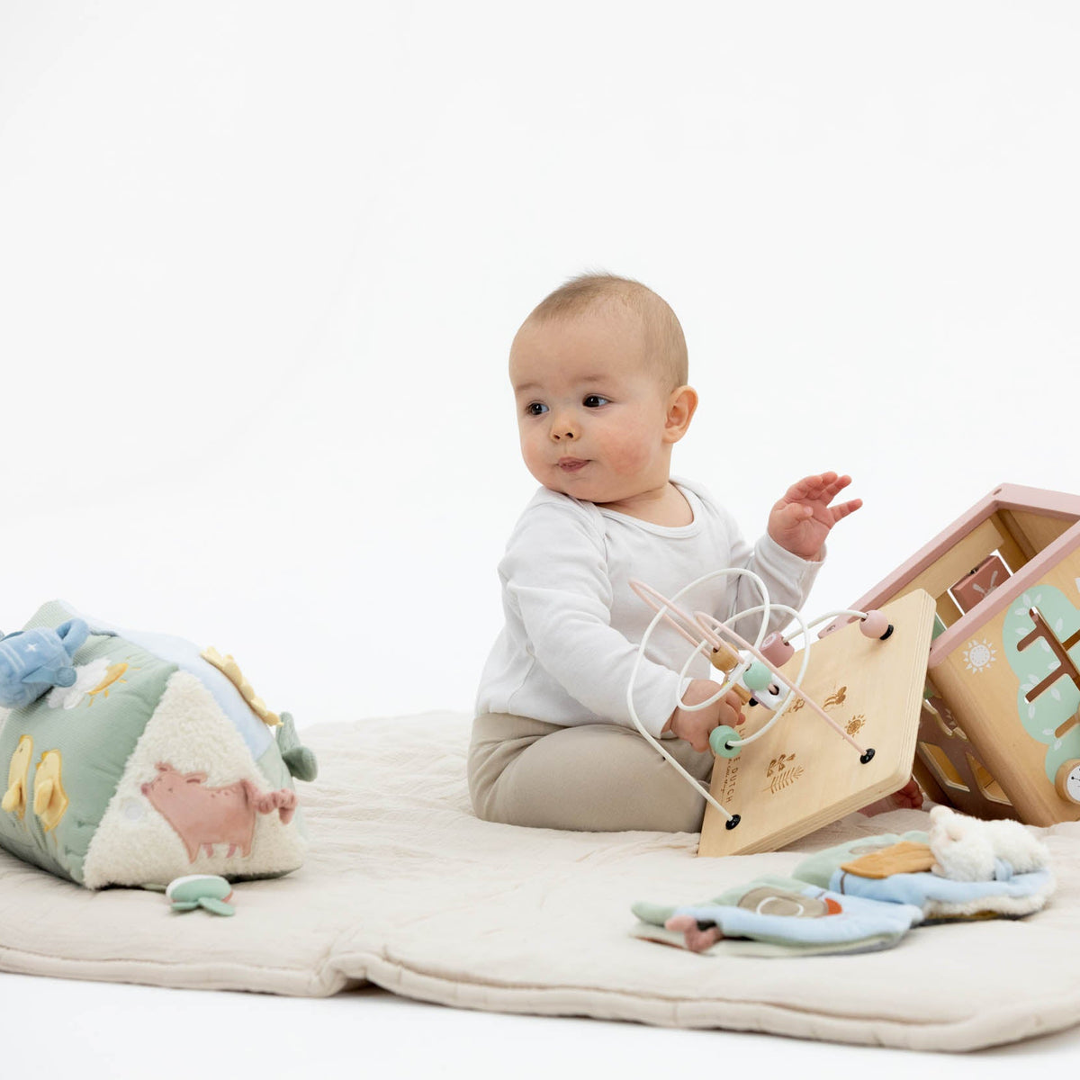 Zwergensache Krabbeldecke "110x110 cm" - Beige